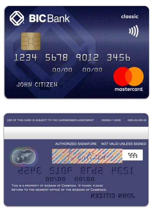 Cambodia BICBank credit classic mastercard